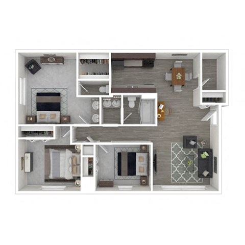 a floor plan of a bedroom apartment